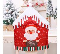 Okngr, set di 4 coprisedie natalizie, per sedie da pranzo e da pranzo, con Babbo Natale, pupazzo di neve, per sedie da sala da pranzo, per decorare la casa, la cucina, Babbo Natale
