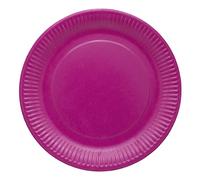 OKO LUTION OL455 Piatto di Cartone/Piatto monouso, 20 Pezzi, Rotondo Ø 22,7 cm, Altezza del Bordo 2,7 cm, Senza Rivestimento in plastica, per Barbecue, Compleanno o Festa, biodegradabile, Rosa