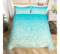 okoikfc Copripiumino Matrimoniale Oceano, Set di Biancheria da Letto Mare Blu Copripiumini 240x220 cm in Morbida Microfibra Inverno, Copri Piumino e 2 Federe 50x80 cm EE1664