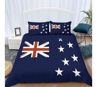 okoikfc Set Copripiumino Singolo con Stampa 3D Bandiera Australiana 135x200 cm in Microfibra - 2 Pezzi (1 Copripiumino con Cerniera + 1 Federa 50x80 cm), Biancheria da Letto Facile da Pulire C-3698