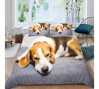 okoikfc Set Copripiumino una Piazza e Mezza con Stampa 3D Cane da Lepre 200x200 cm in Microfibra - 3 Pezzi (1 Copripiumino con Cerniera + 2 Federe 50x80 cm), Biancheria da Letto Colorata C-1208