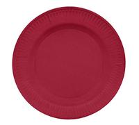 Okolution - Piatti usa e getta, 20 sacchetti per semi di fiori, piatti senza rivestimento in plastica, per barbecue, compleanni, feste, cartone FSC, resistente, colore: rosso