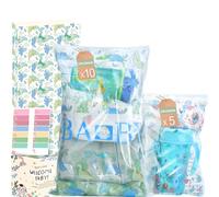 OKONKN 15 bustine corredino neonato ospedale (10 Grandi e 5 Piccole)-Sacchetti Cambio Neonato Ospedale Riutilizzabili per Asilo e Viaggi - Idea Regalo per Future Mamme (Dinosauro/Flamingo)