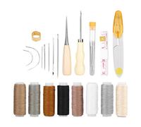 OKOVO 29Pcs Leather Sewing Kit Needles Thread Scissor Repair Tools DIY Hand-Made Craft Set