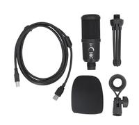 OKOVO Microfono a condensatore USB Mic cablato desktop super cardioide direzionale per la registrazione di giochi in diretta streaming
