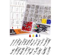 OKPOWER - Kit di connettori per cavi elettrici per auto, 25 tipi, 660 pezzi, 1/1,5/1,8/2,2/2,8/3,5/4,8/6,3 mm, strumento di rimozione dei terminali automobilistici maschio femmina, spina non isolata