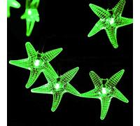 OKQYIMAQQ Stringa di luci solari a forma di stella marina per esterni, 7 m, 50 LED, impermeabile, 8 modalità per giardino e cortile (verde)