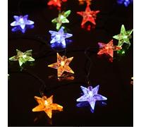 OKQYIMAQQ Stringa di luci solari a forma di stella, per esterni, 7 m, 50 LED, impermeabile, 8 modalità per giardino e cortile (multicolore)
