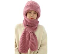 OKSakady 2-in-1 cappello sciarpa integrata di protezione dell'orecchio antivento Cap sciarpa invernale caldo a maglia cappello sciarpa