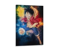 OKSDMQNS Poster decorativo da parete su tela, motivo: Rufy con One Piece, stampa moderna, per camera da letto, per camera da letto, 40 x 60 cm