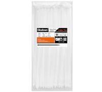Oksdown 100 Pezzi 300mm x 7.6mm Bianco Nylon Fascette Plastica Bianche Fascette Elettricista per Gestione dei Cavi Elettrici Giardinaggio
