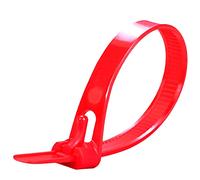 Oksdown, confezione da 100 fascette per cavi rosse spesse, resistenti, grandi, 200 mm × 7,6 mm, in nylon forte e plastica autobloccanti, 20,3 cm, fascette autobloccanti extra lunghe rosse