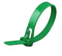 Oksdown Confezione da 100 fascette stringicavo spesse bianche, resistenti, grandi, 500 mm x 7,6 mm, in nylon resistente, autobloccanti, 50,8 cm, verde
