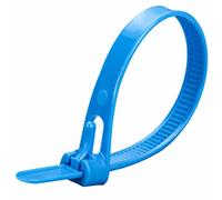 Oksdown Confezione da 100 fascette stringicavo spesse blu, resistenti, grandi, 400 mm x 7,6 mm, in nylon resistente, autobloccanti, 40,6 cm, blu