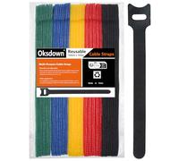 Oksdown Confezione da 50 fascette riutilizzabili in 5 colori multicolore, cinghie regolabili con gancio e anello colorati per la gestione dei cavi del PC
