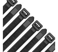 Oksdown Fascette stringicavo nero 250 mm × 7,6 mm 1000 pezzi in nylon resistente ai raggi UV con 55 kg di resistenza alla trazione extra forte plastica fascette autobloccanti per industria,