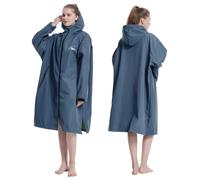Oksun Parka da nuoto impermeabile oversize: cappotto caldo antivento - impermeabile - poncho da surf foderato in pile sottile, Navy, Large-X-Large