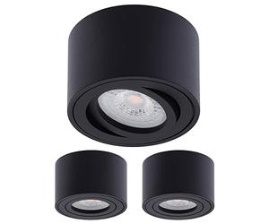 Oktaplex 3 pezzi Faretto a plafone Lile Black - incl. modulo LED 4,8W 230V 3000K Bianco caldo 80x50mm Apparecchio a plafone Spot a plafone Alluminio Orientabile