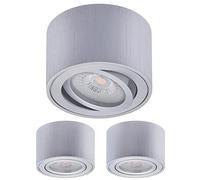 Oktaplex 3 pezzi Faretto a superficie Lile alluminio spazzolato - incl. modulo LED dimmerabile 5W 230V 3000K bianco caldo 80x50mm faretto a superficie orientabile