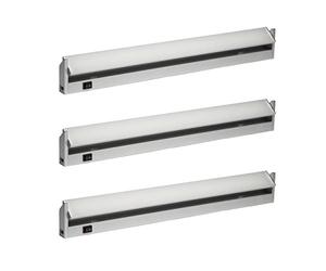 Oktaplex 3x luce sottopensile cucina Striscia luminosa LED 800lm alluminio 10W 230 V bianco neutro 4000K 60cm girevole sottopensile Rota con interruttore
