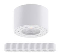 Oktaplex 9 unità faretto da superficie Lile White - incl. modulo LED dimmerabile 5W 230V 3000K Bianco caldo 80x50mm Faretto da superficie, alluminio orientabile