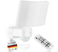 Oktaplex Cali faretto LED da esterno con sensore di movimento 26 W bianco | con telecomando, funzione Master, luce continua, orientabile, IP65, 3000 K bianco caldo, 3000 lm, 26 W, bianco