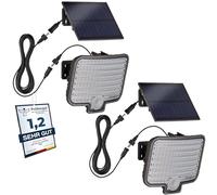 Oktaplex - Confezione da 2 faretti LED solari Ede con sensore di movimento, IP44, luce bianca calda, 3000 K, per esterni, colore: antracite