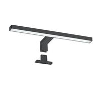 Oktaplex Gili lampada LED per specchio nera 30 cm IP44 2 in 1 | 5 W bianco freddo 6500 K, 350 lm, lampada a pinza e luce per armadietto a specchio