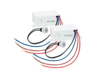 Oktaplex Jasy, 2 sensori crepuscolari da incasso per esterni e interni, sensore di luce, IP65, interruttore crepuscolare bianco, 230 V