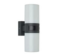 Oktaplex lighting Lampada da esterno con sensore, rotonda, antracite, in alluminio, con sensore di movimento, 20 W, 1900 lm, 3000 K, luce bianca calda, IP65
