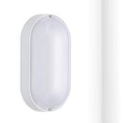 oktaplex lighting Lampada da seminterrato ovale con cablaggio passante 9 W 4000 K bianco neutro 800 lm IP65 lampada per ambienti umidi ovale bianco