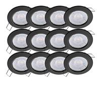 Oktaplex lighting Sedan Set di 12 faretti a incasso a LED - con modulo LED da 4,8 W 4000K 230V 380lm bianca neutra 110° - Spot nero, misura del foro 60-70 mm