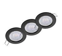 Oktaplex lighting Sedan Set di 3 faretti a incasso a LED - con modulo LED da 4,8 W 3000K 230V 380lm bianco caldo 110° - Spot nero, misura del foro 60-70 mm