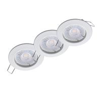 Oktaplex lighting Sedan Set di 3 faretti a incasso a LED - con modulo LED da 4,8 W 3000K 230V 380lm bianco caldo 110° - Spot Bianco, misura del foro 60-70 mm