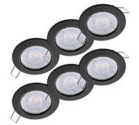 Oktaplex lighting Sedan Set di 6 faretti a incasso a LED - con modulo LED da 4,8 W 4000K 230V 380lm bianca neutra 110° - Spot nero, misura del foro 60-70 mm