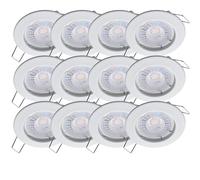 Oktaplex Lighting Set di 12 faretti da soffitto, dimmerabili, 4,9 W, 4000 K, 230 V, 370 lm, luce bianca neutra, faretto a LED bianco, dimensione foro 60 mm