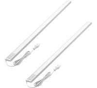 Oktaplex Riva - Set di 2 lampade da incasso a LED, piatto, 90 cm, 1110 lm, luce da cucina con interruttore, 15 W, 230 V, colore: Argento