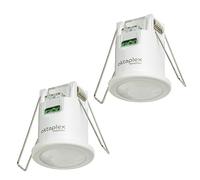 Oktaplex Ron Set di 2 Rilevatore di movimento da incasso a soffitto piatto 360° / 8m sensore PIRRilevatore di movimento da interno 3 fili 230V LED adatto