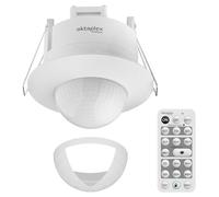 Oktaplex Sam - Rilevatore di movimento da incasso a 360°, con telecomando | Sensore di movimento a infrarossi, 230 V, sensore di presenza da incasso per interni, bianco