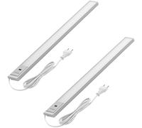 Oktaplex set da 2 Riva barra LED sottopensile con sensore 57,5 cm | 690 lm e 10 W, 3000 K bianco caldo su 230 V, dimmerabile con sensore gestuale e corpo in alluminio argento ultrapiatto