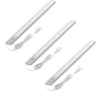 Oktaplex set da 3 Riva illuminazione LED sottopensile con sensore 57,5 cm | 690 lm e 10 W, 3000 K bianco caldo su 230 V, dimmerabile con sensore gestuale e corpo in alluminio argento ultrapiatto