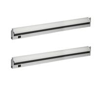 Oktaplex set di 2 luci sottopensile LED alluminio 15W 230 V bianco neutro 4000K 90cm girevole sottopensile Rota 1200 lm striscia LED cucina con interruttore