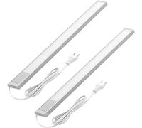 Oktaplex set di 2 Riva luce sottopensile LED piatto 730lm bianco caldo 57,5cm Luce sottopensile argento con interruttore Luce cucina 10,4W 230V