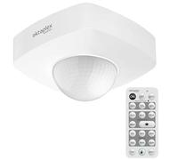 Oktaplex Tim sensore movimento esterno Bianco 9 m telecomando 1 pezzo | Sensore a infrarossi a 360 gradi Sensore di movimento IP65 da parete a soffitto 230V