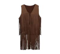 Oktoberfes Bambini Ragazze Ragazzi Abiti Ragazzi Ragazze Cowboy Nappe Gilet Hippie Faux Suede Frange Western Cowgirl Gilet Aperto Frontale Senza Maniche Boho Y2k Gilet in Pelle Bambini Co1play Party