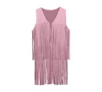 Oktoberfes Bambini Ragazze Ragazzi Abiti Ragazzi Ragazze Cowboy Nappe Gilet Hippie Faux Suede Frange Western Cowgirl Gilet Aperto Frontale Senza Maniche Boho Y2k Gilet in Pelle Bambini Co1play Party