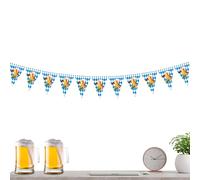 Oktoberfest Banner, Festival della birra tedesca Pennant Bunting for Feste Decorations, tradizionale ghirlanda bianca blu bavarese con corde sospese, decorazione 'Oktoberfest per oggetti
