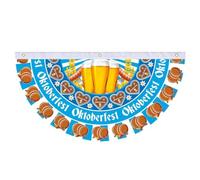 Oktoberfest Bunting Flags - 90x48cm | German Polyester Outdoor Decor | Polyester material • 90x48cm size • For Wińdows walls gardens yards and patios
