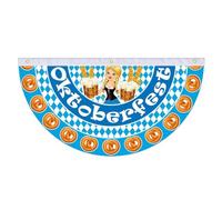Oktoberfest Bunting Flags - 90x48cm | German Polyester Outdoor Decor | Polyester material • 90x48cm size • For Wińdows walls gardens yards and patios