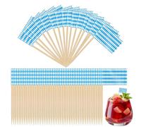 Oktoberfest Cupcake Toppers - Flag Stick Set, 100 pezzi Picks Food | per feste in giardino, presentazione di cocktail, tavole da salumi bavaresi, intrattenimento autunnale, accesso